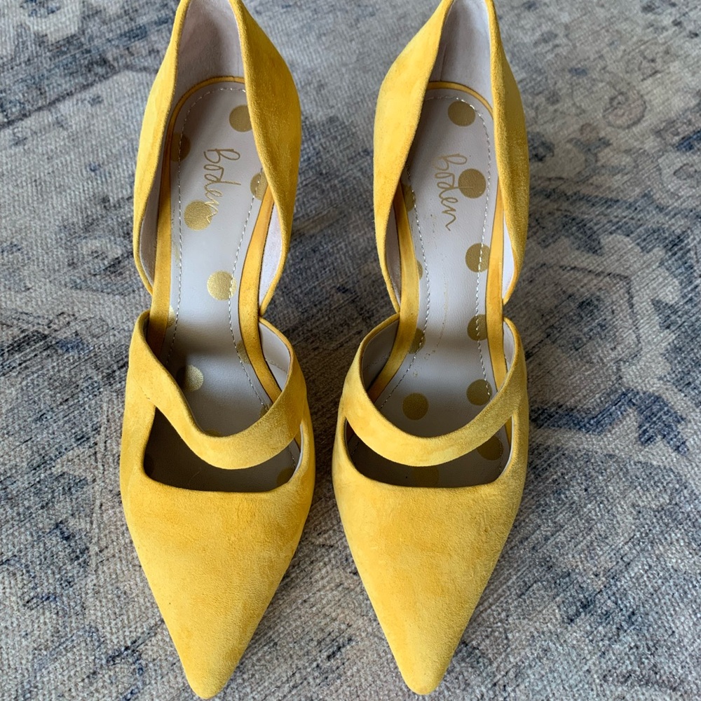 Boden Yellow Suede Heels 37.5